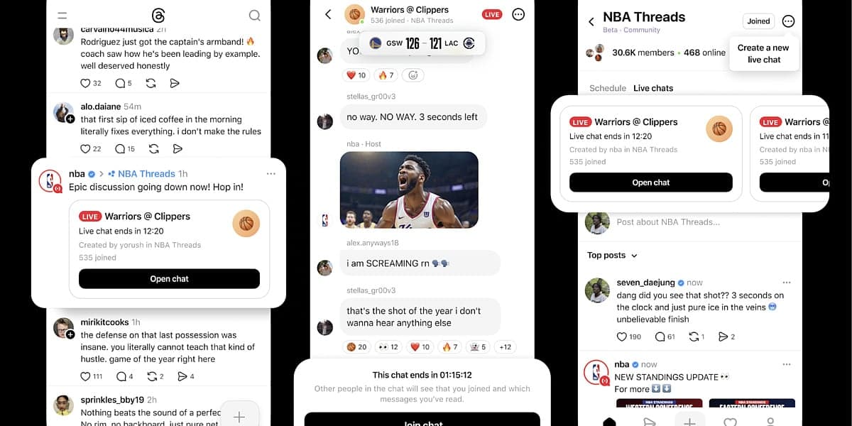 Threads uvodi novu funkciju "live chat" za događaje uživo