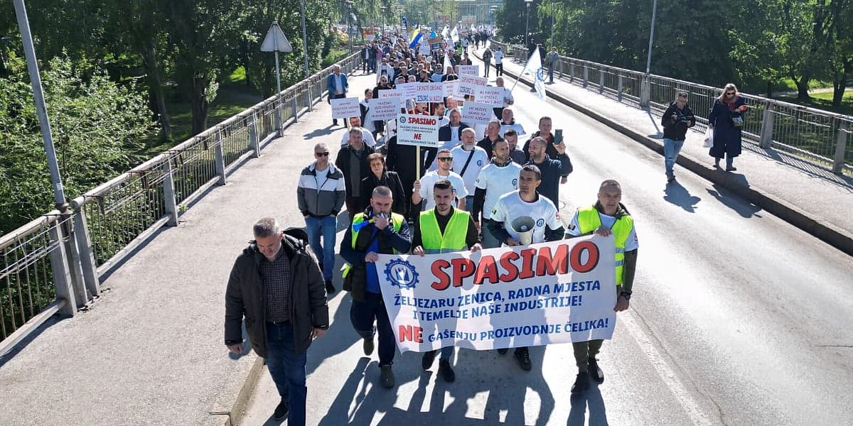 Protest sindikalaca u Zenici: "Ne gašenju proizvodnje čelika"